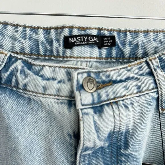 NWT Nasty Gal High Waist Wide Leg Cut Out Jeans - Picture 4 of 11